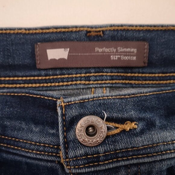 Levi's Ladies 512 Perfectly Slimming Bootcut Medium Wash Blue Jeans - Picture 3 of 11